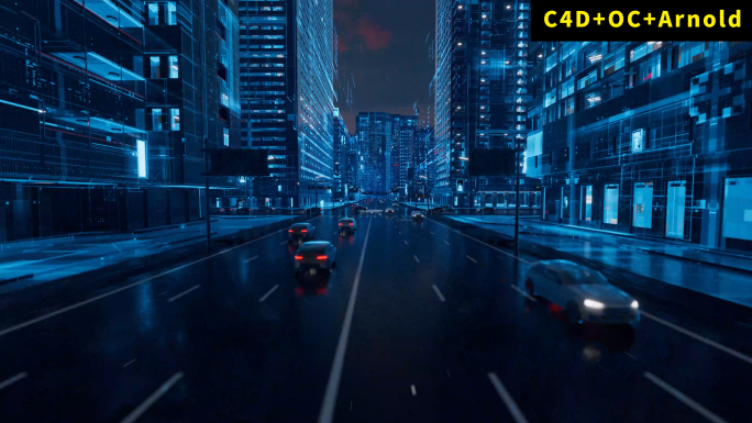 科技城市全息芯片激活C4D工程