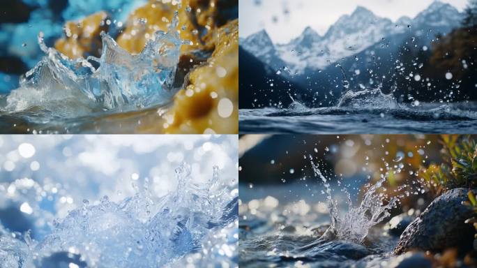 水花慢动作山泉水