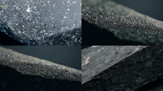 石墨黑石的特写画面