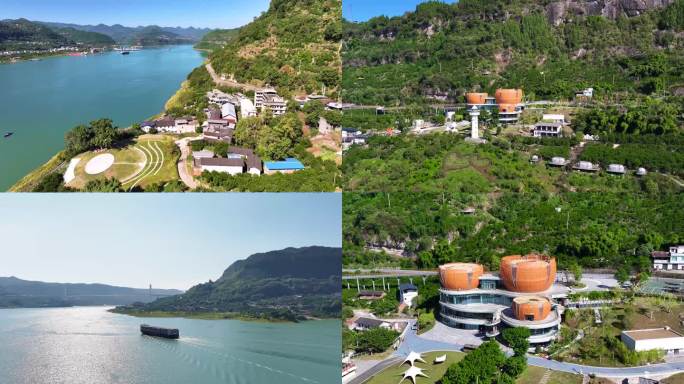 重庆小桔灯生态旅游区 长江流域航拍 4k