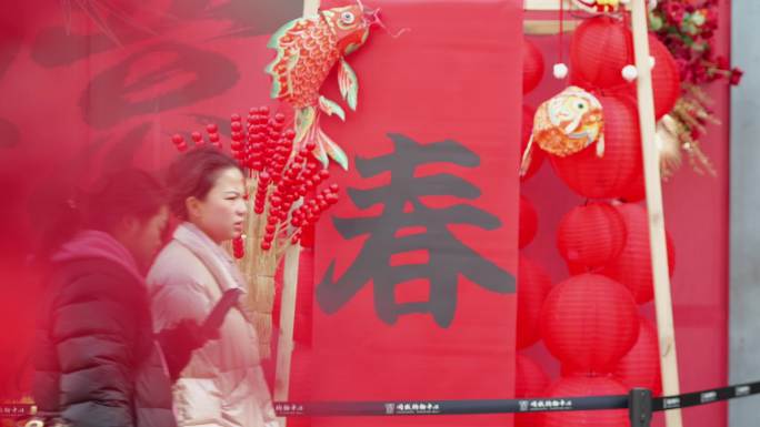2025昆明春节年味逛街买菜烟火气素材