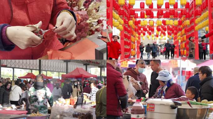 2025昆明春节年味逛街买菜烟火气素材