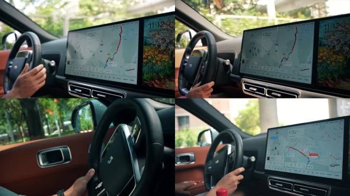 新能源汽车驾驶室司机开车4K