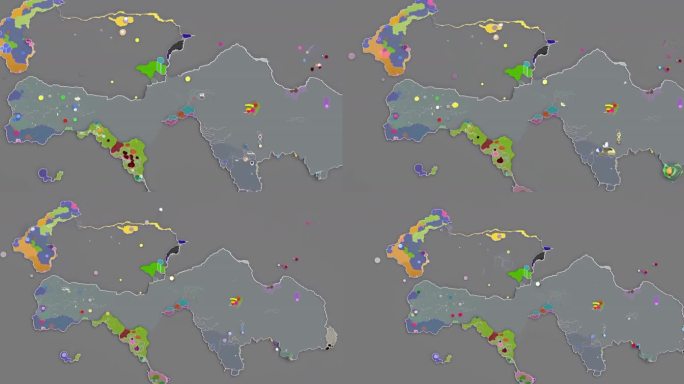 加拿大地图-卡通。地区。灰度。