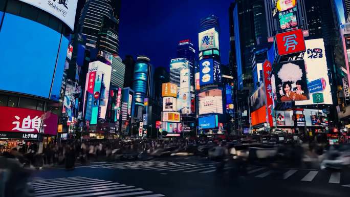 日本东京涉谷购物街延时