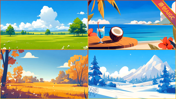 二十四节气四季轮回MG动画合集