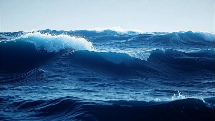 海浪大海巨浪海浪升格唯美大气海浪拍打ai