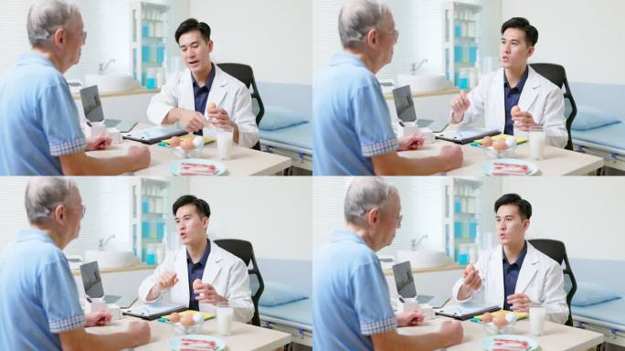营养师展示蛋白质的鸡蛋