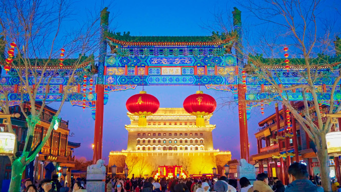 北京前门大街大栅栏年味
