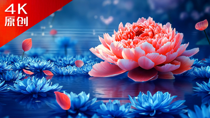 花朵绽放背景 花海牡丹绽放
