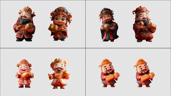 财神卡通动画带通道