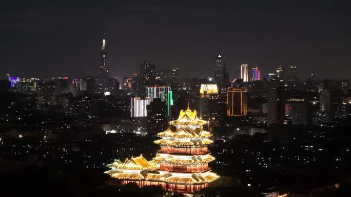 阅江楼夜景中秋亮灯