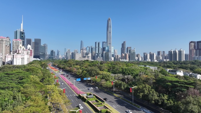 深圳福田市中心CBD航拍