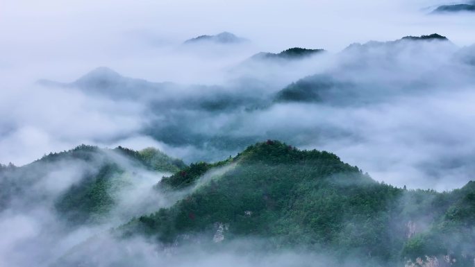 磐安清明尖云海风光航拍