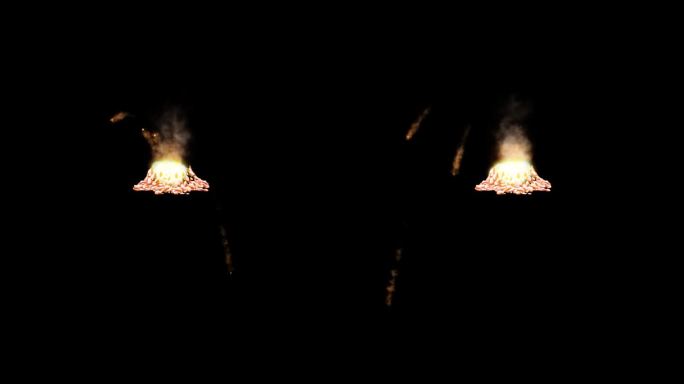 卡通火山爆发