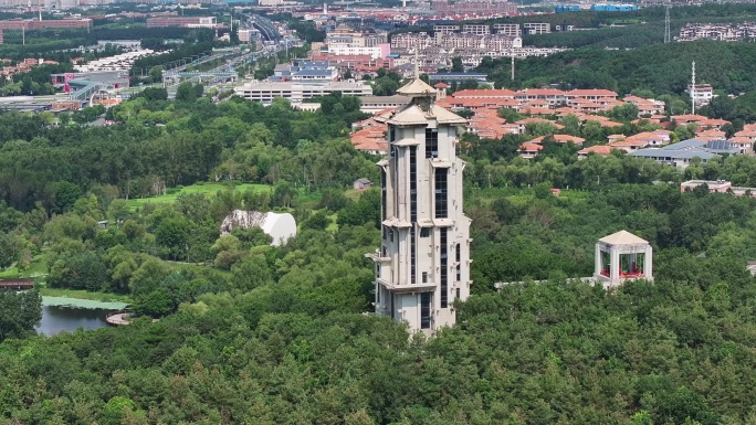 航拍吉林省长春市净月潭国家级风景名胜区