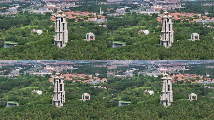 航拍吉林省长春市净月潭国家级风景名胜区