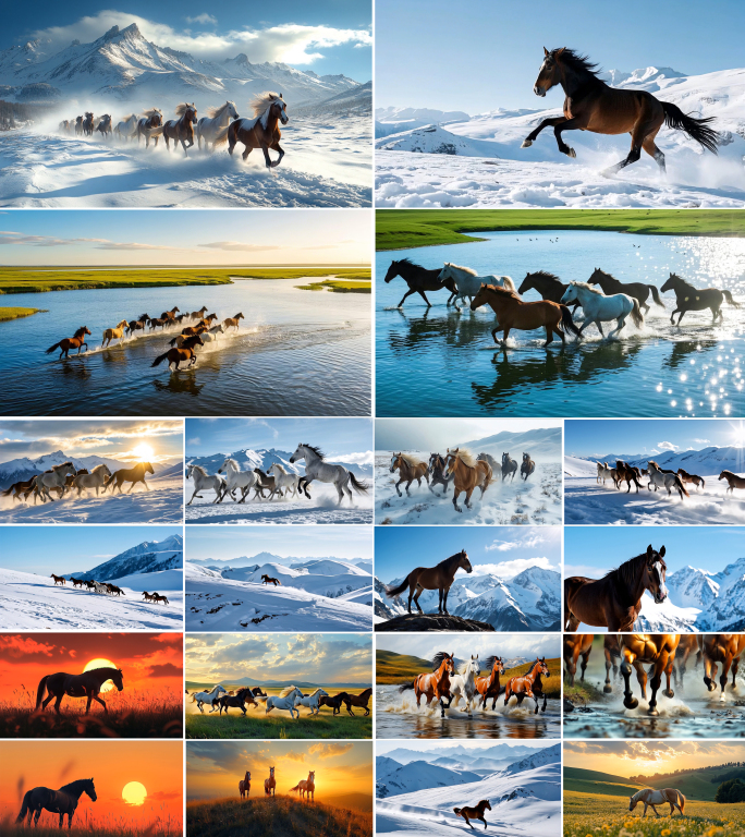 【4K】马 万马奔腾 团队精神