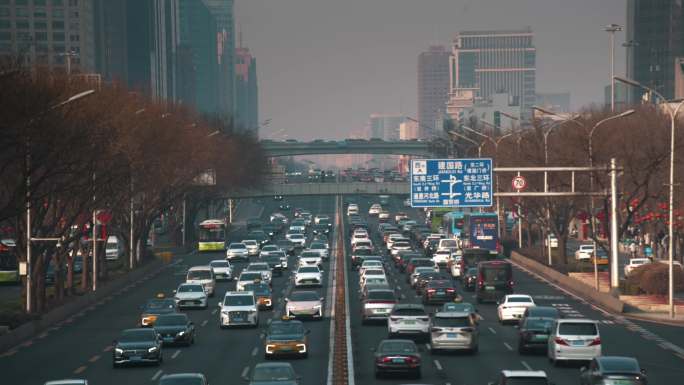 城市车流延时