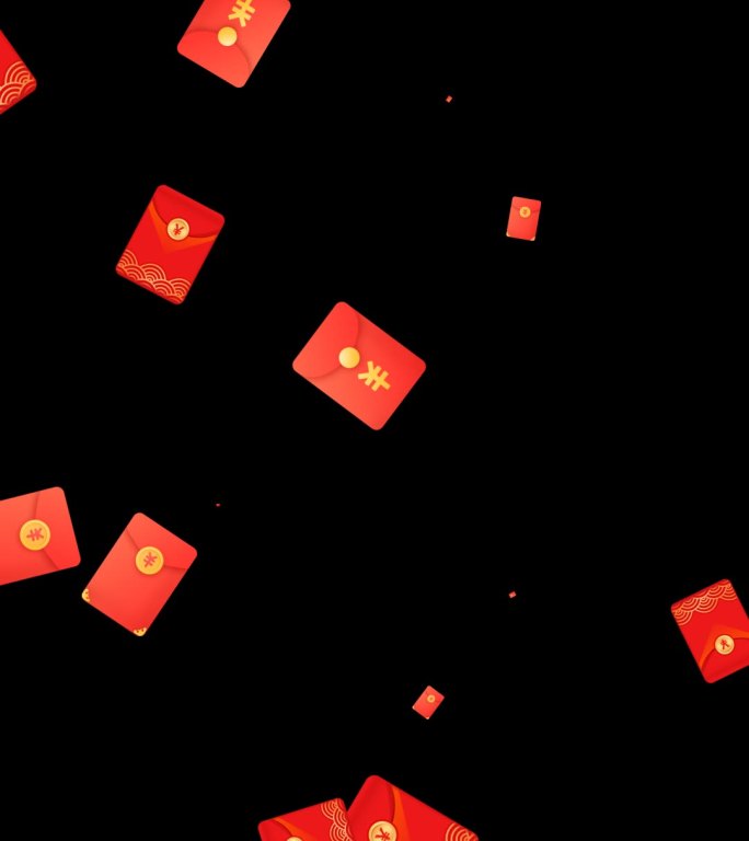 红包向上飘竖屏带通道