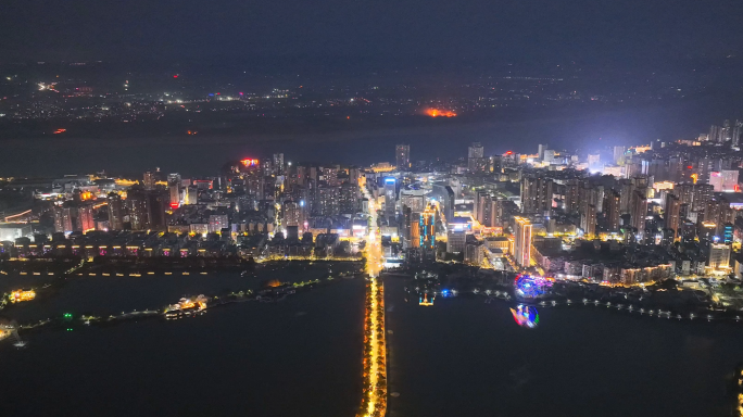 黄石夜景延时运动镜头航拍