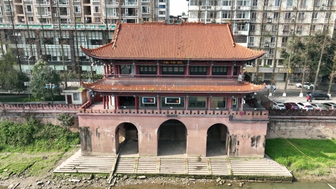 航拍乐山涵春门（原片无后期）