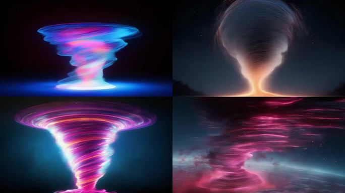 「有版权」梦幻虚拟感粒子组成的龙卷风4K