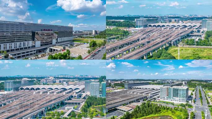 佛山西站航拍延时素材合集
