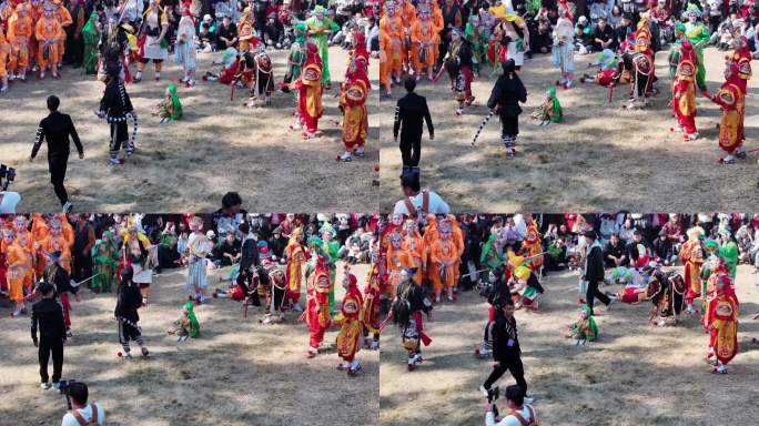 航拍揭阳普宁新坛英歌队小朋友