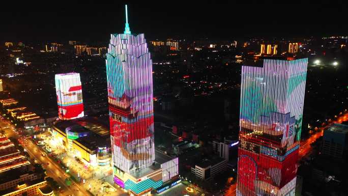 保定夜景万博广场夜生活夜经济