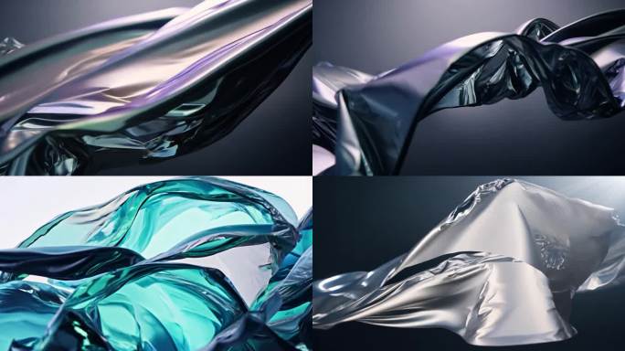 琉璃金属质感布料流体