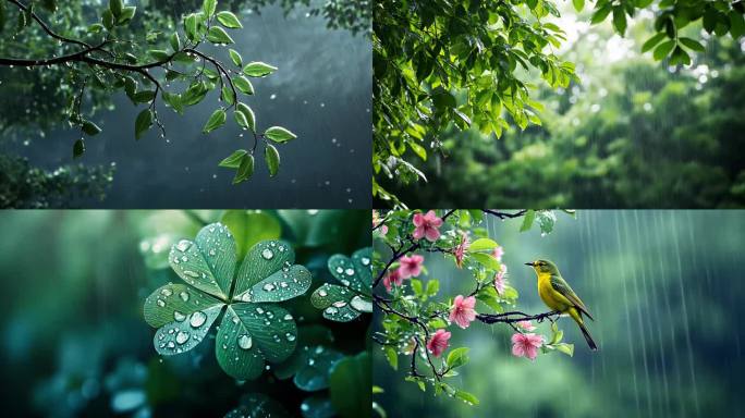 【4k】雨水节气谷雨惊蛰清明二十四节气