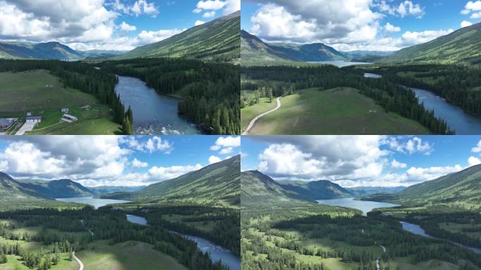 喀纳斯湖航拍