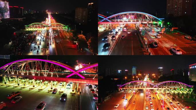 裕华路高速口夜景航拍