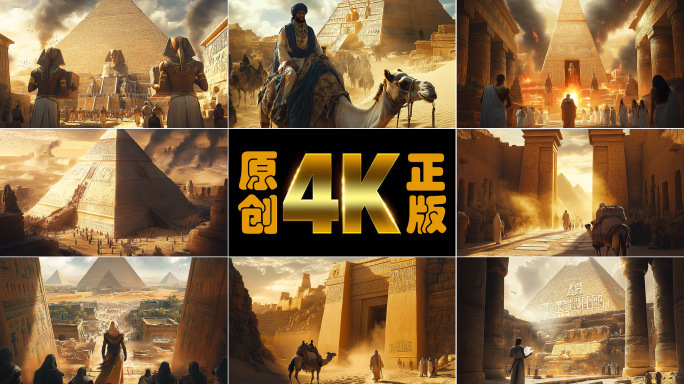 古埃及文明沙漠金字塔狮身人面像