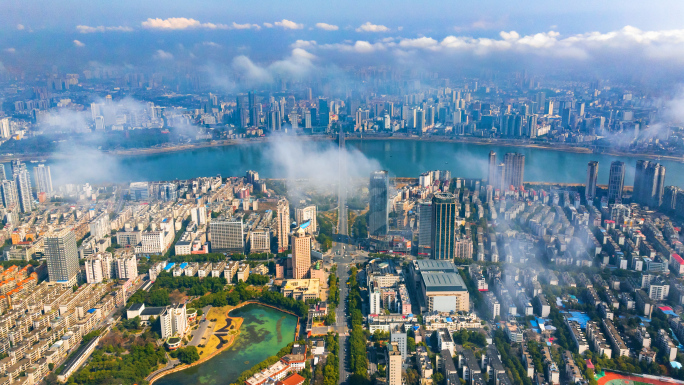 株洲城市航拍 株洲云海