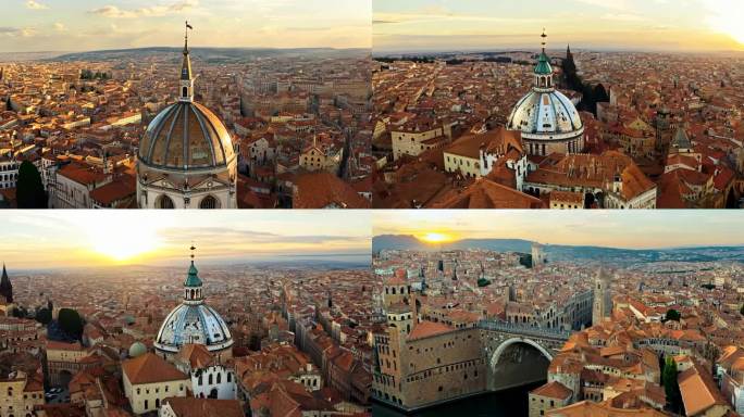 航拍佛罗伦萨和圣玛丽亚城市景观