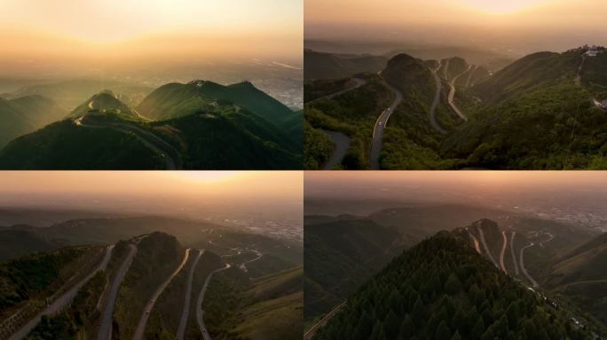 西安临潼骊山最美环蜿蜒山路旅游宣传片航拍