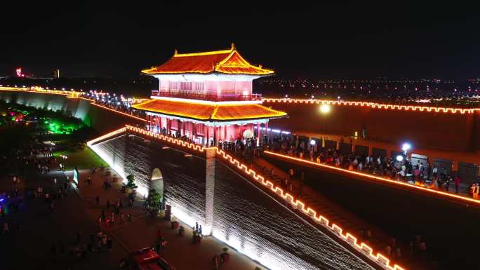 正定夜景航拍合集