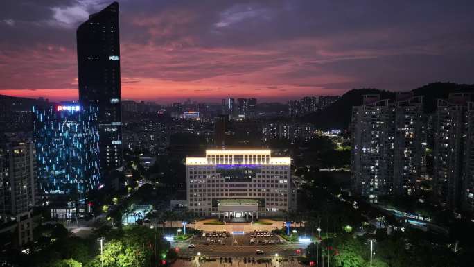 深圳龙岗布吉街道市政广场木棉湾地铁站航拍