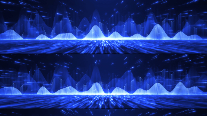 8k深蓝色粒子线条动感舞台背景