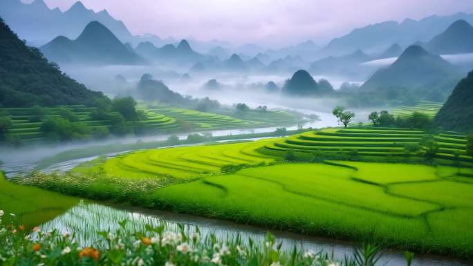 江南春雨 细雨蒙蒙 意境风景 春雨