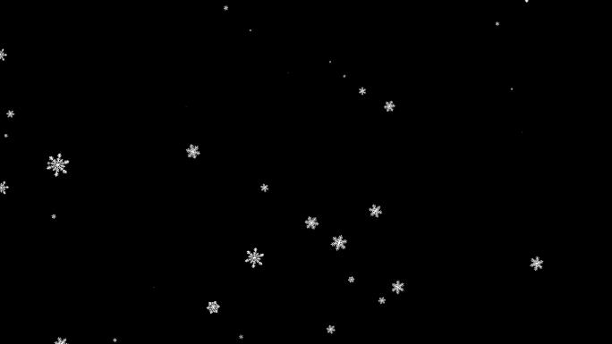 雪花飘落小雪4k 透明通道