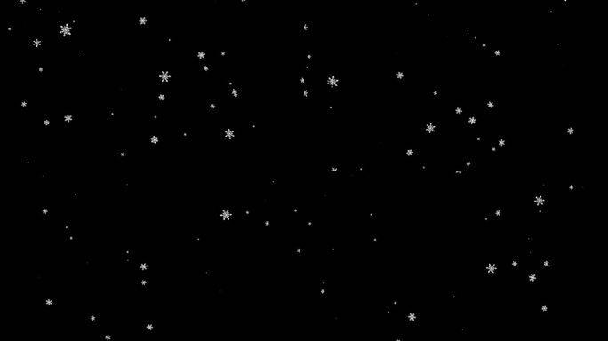 雪花飘落小雪4k 透明通道