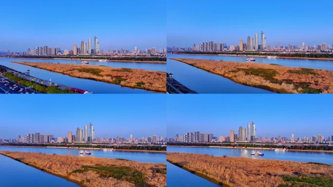 4k长沙橘子洲湘江游轮