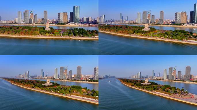 4k长沙橘子洲湘江游轮