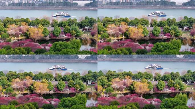 4k长沙橘子洲湘江游轮