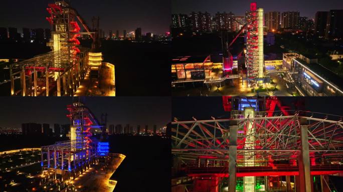 石家庄工业遗址公园石钢遗址公园夜景