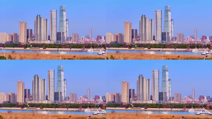 4k长沙橘子洲湘江游轮