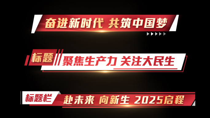 红色党政角标文字字幕条